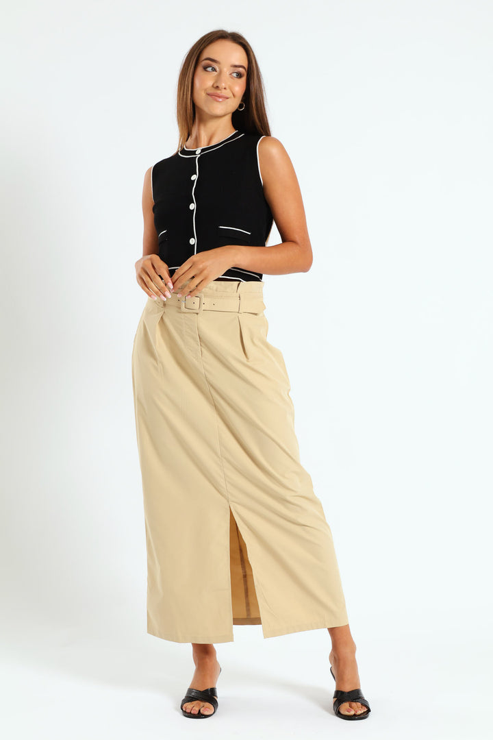 Tipped Cardigan - Black