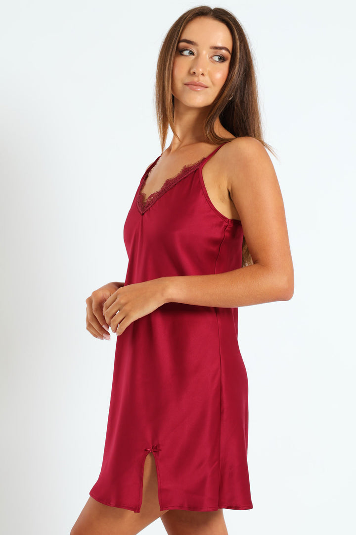 Single Fashion Chemise - Deep Red