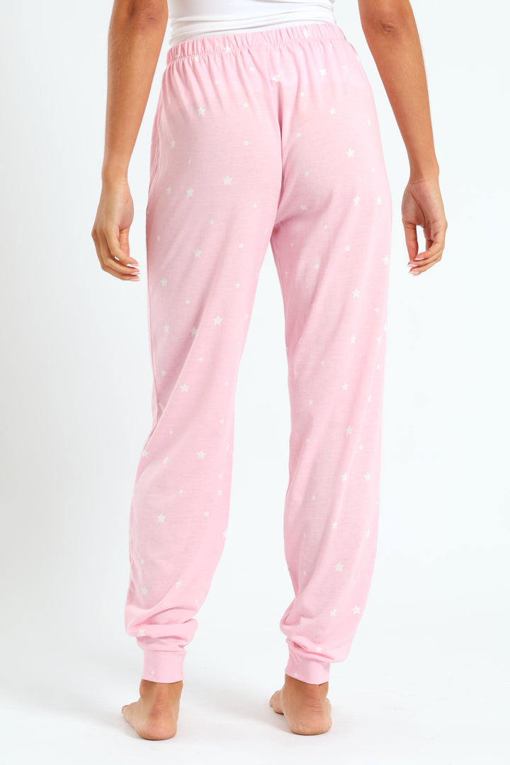 Stars Knit Jogger - Pink