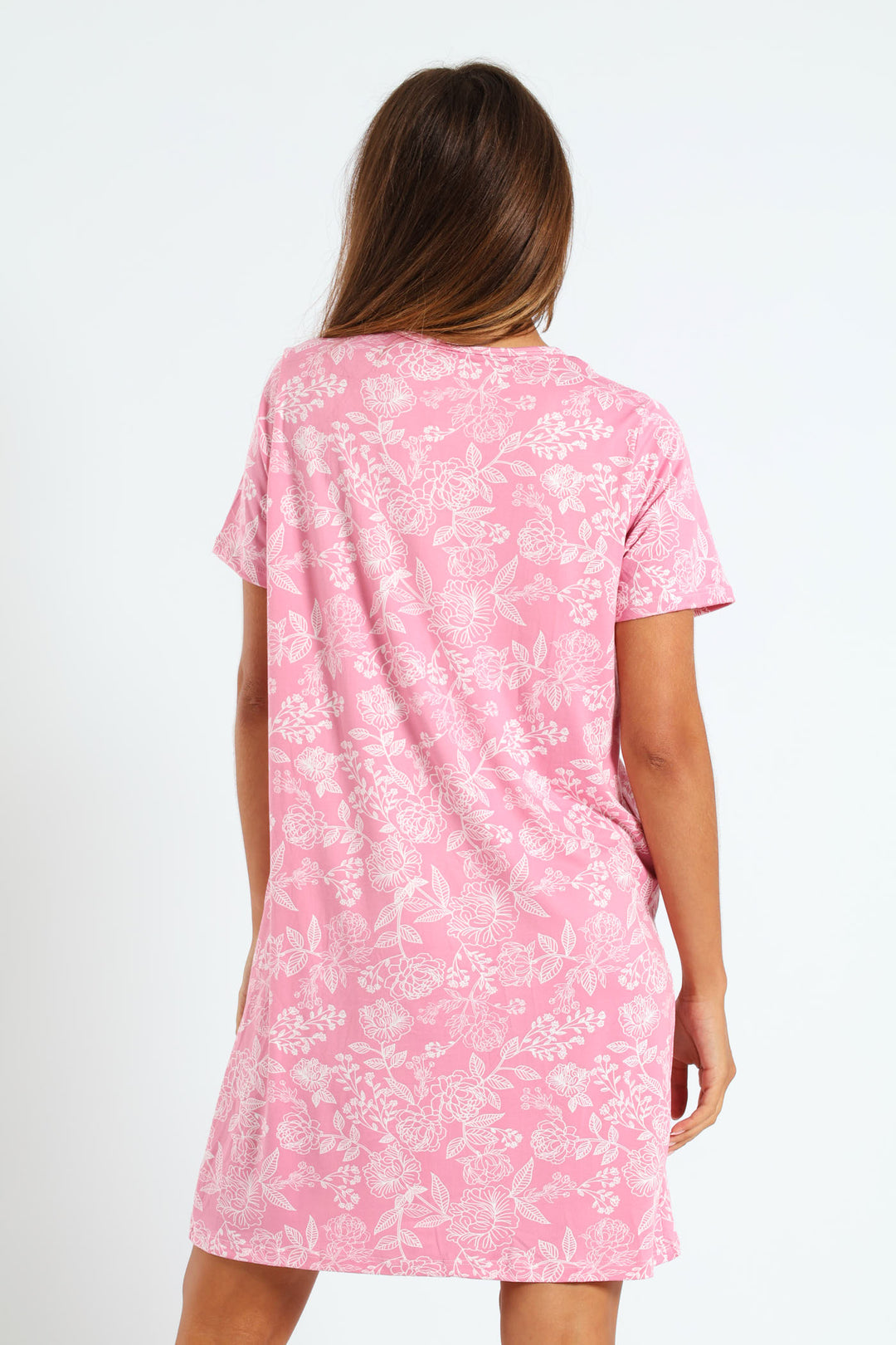 Floral Line Nighty - Pink