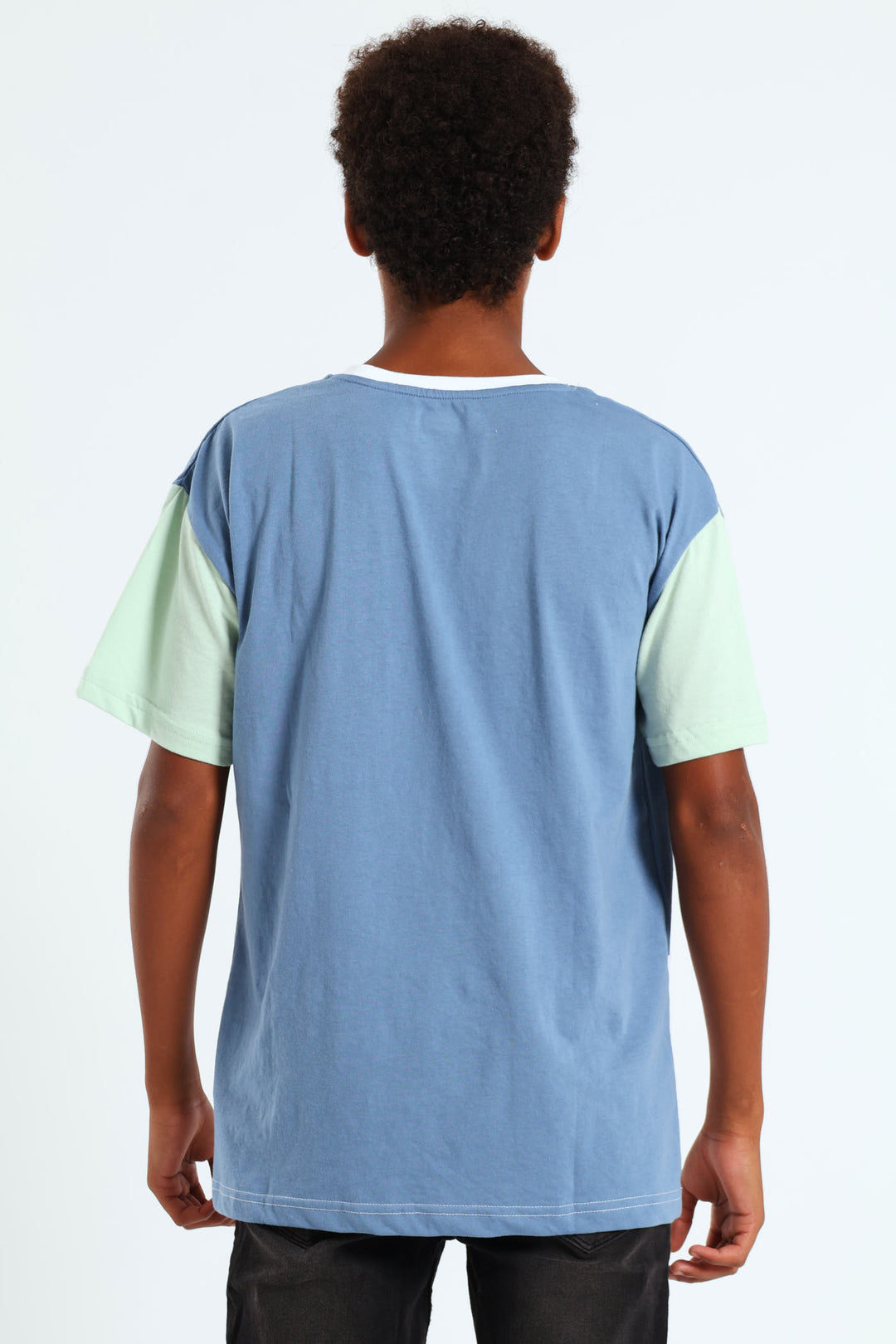 Boys Cut & Sew Tee - Navy/Sage