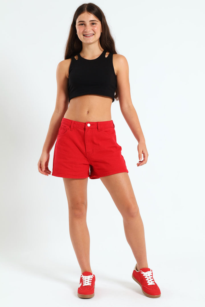 Girls Crop Vest - Black