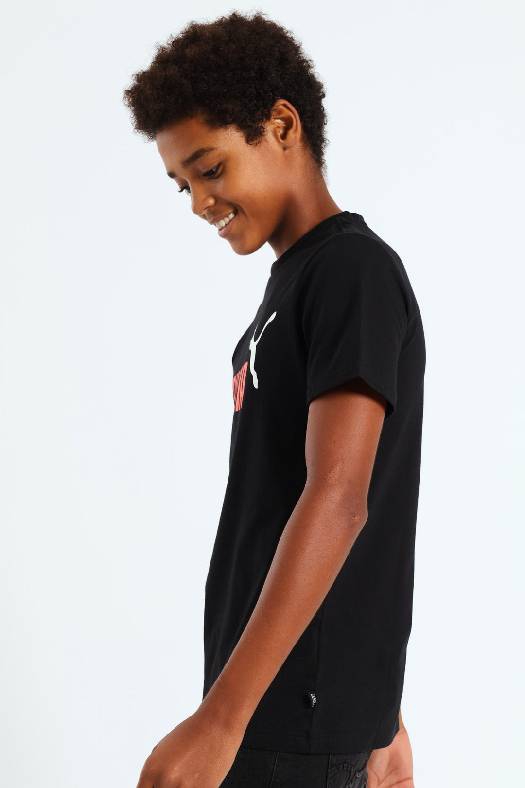 Boys 2 Tone Logo Tee - Black