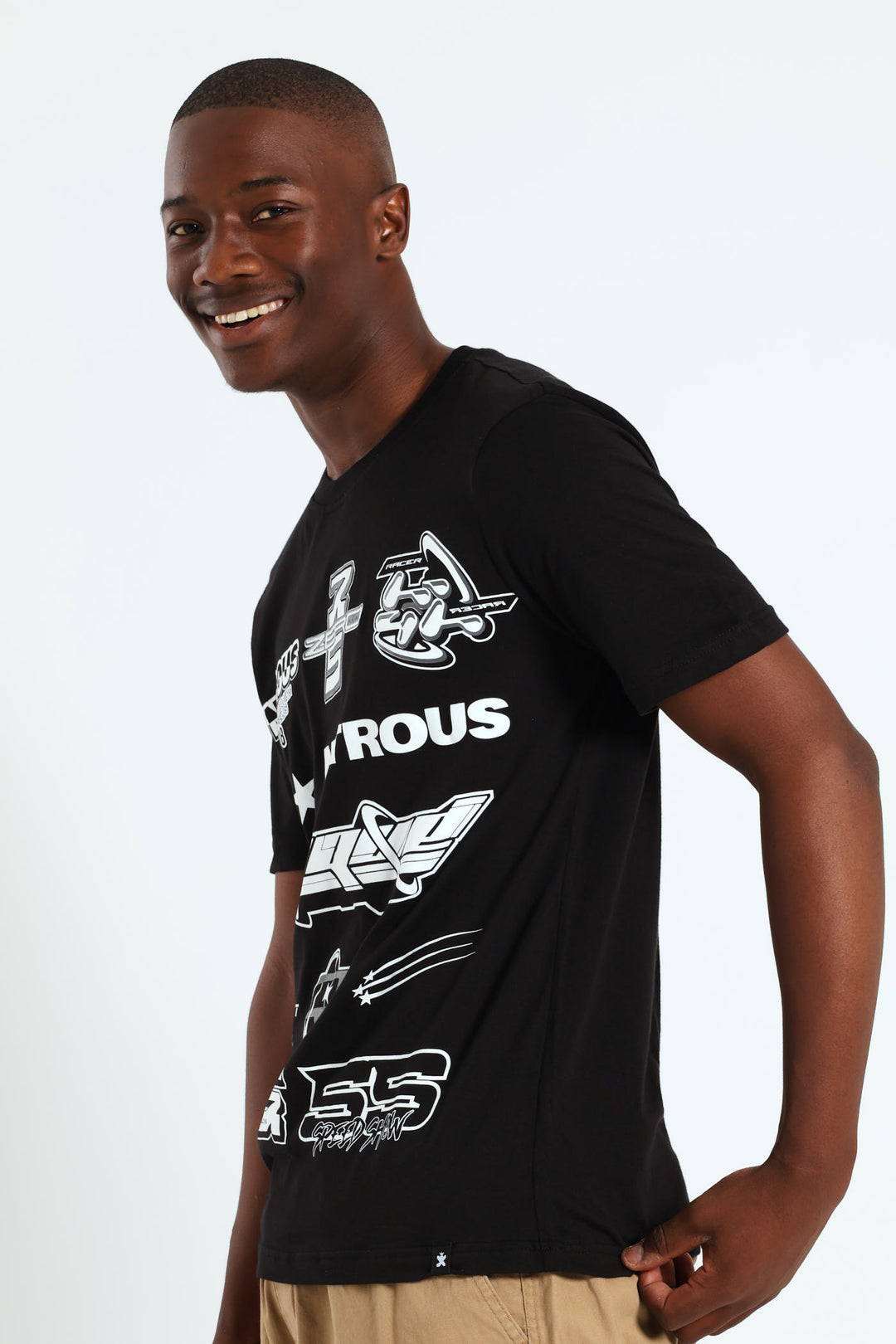Racer Front & Back Tee - Black