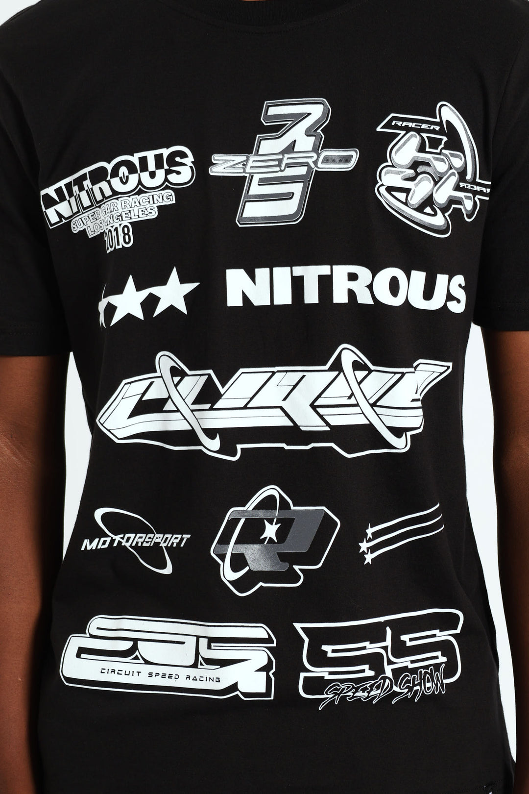 Racer Front & Back Tee - Black
