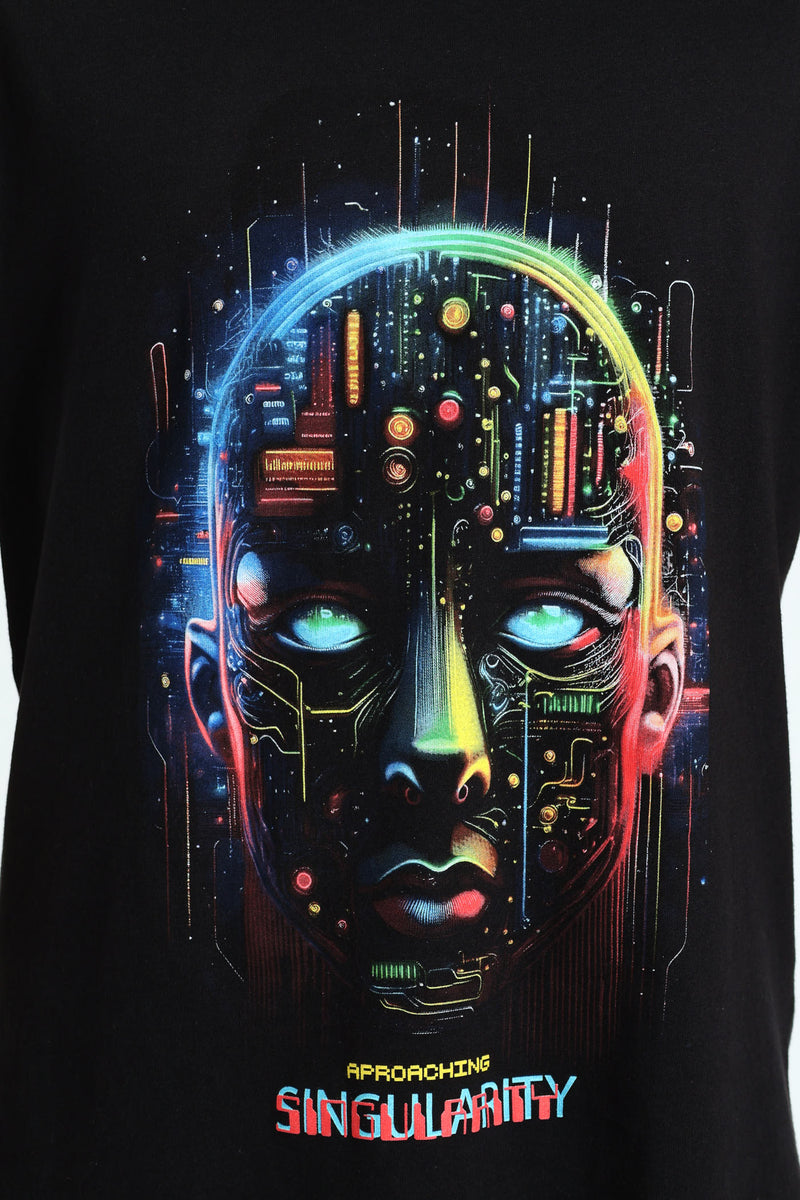 Boys AI Print Tee - Black