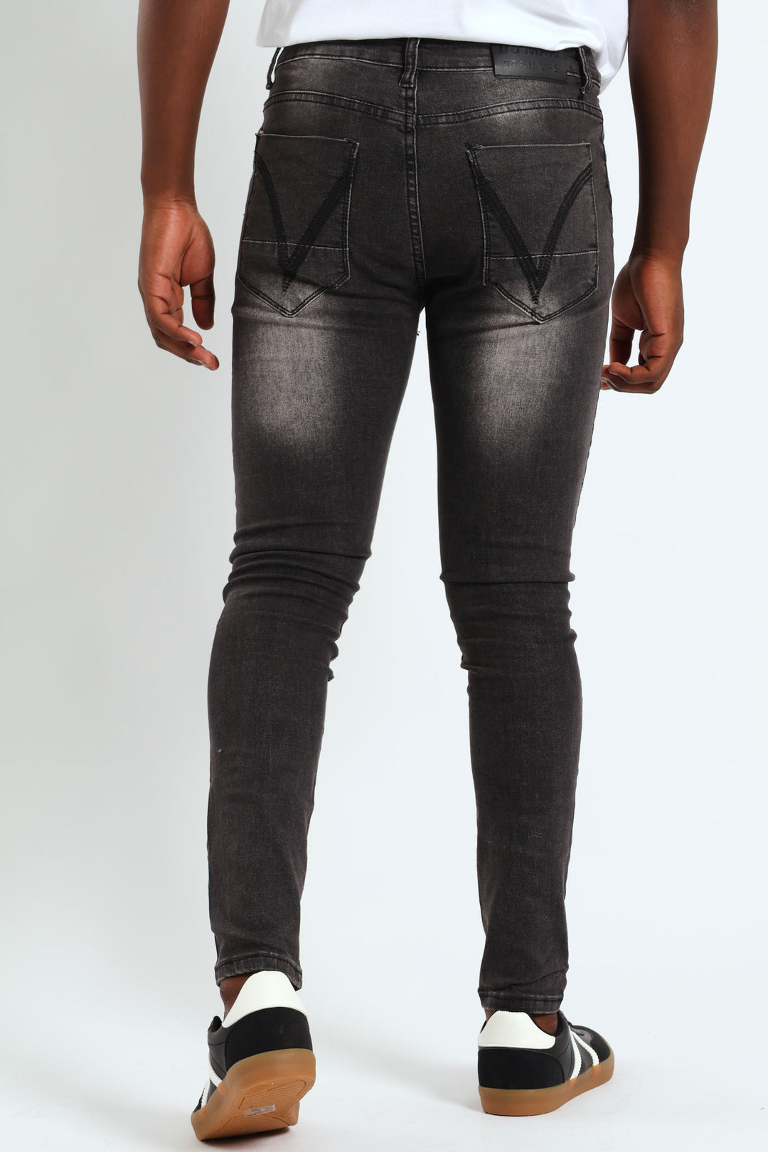 Rip & Repair Knee Skinny Denim - Black