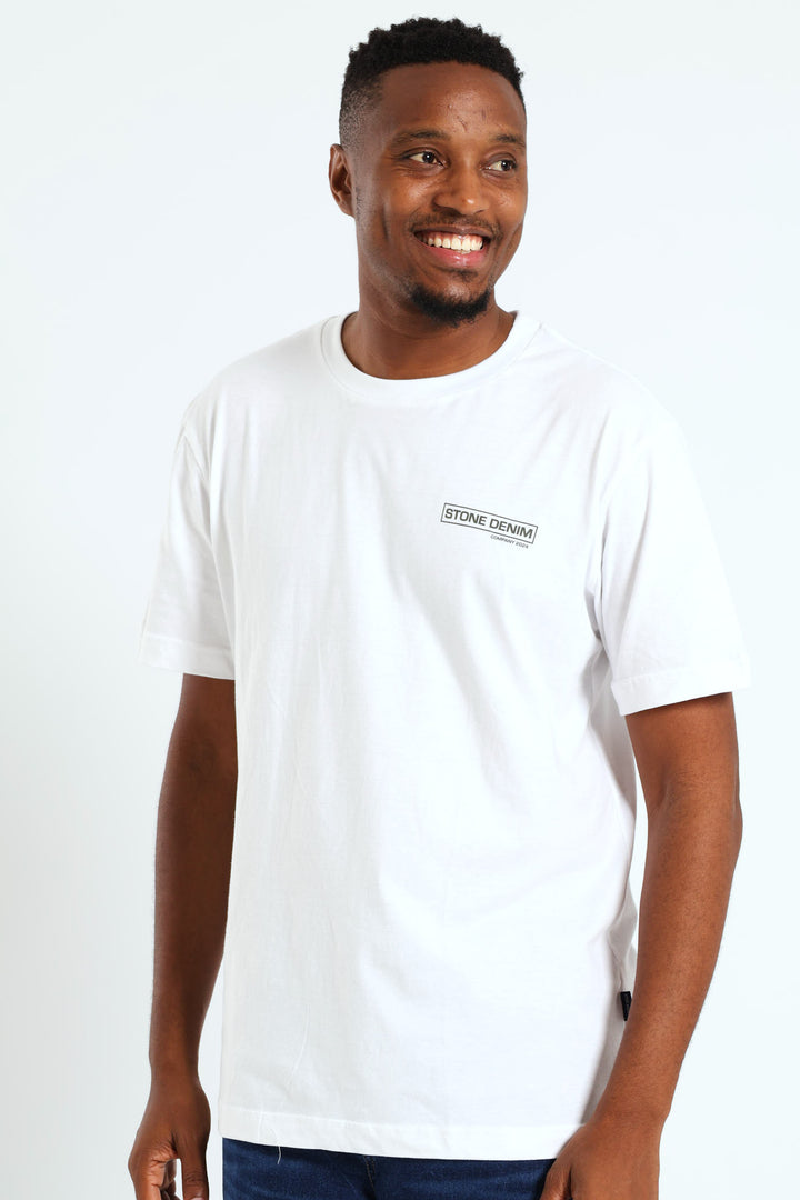 Core Front & Back Print Tee - White