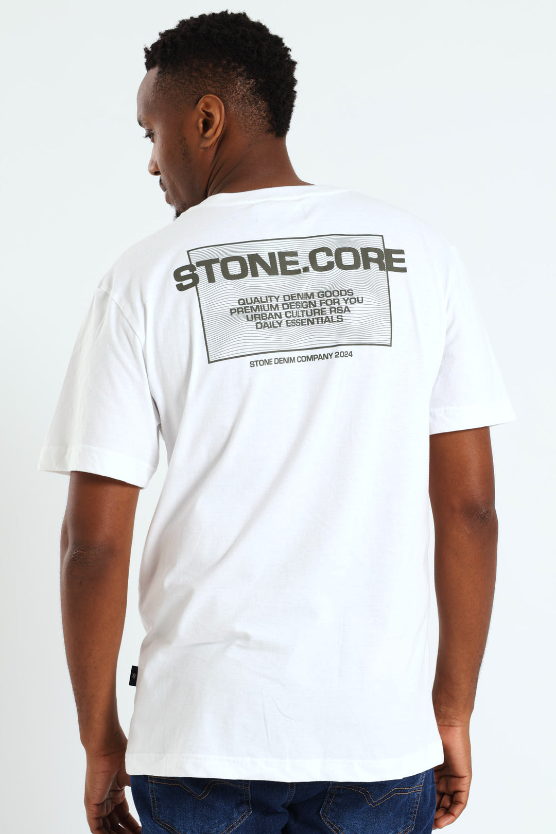 Core Front & Back Print Tee - White