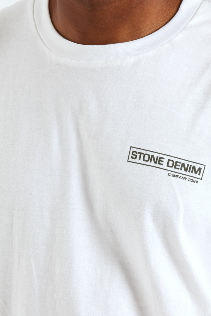 Core Front & Back Print Tee - White