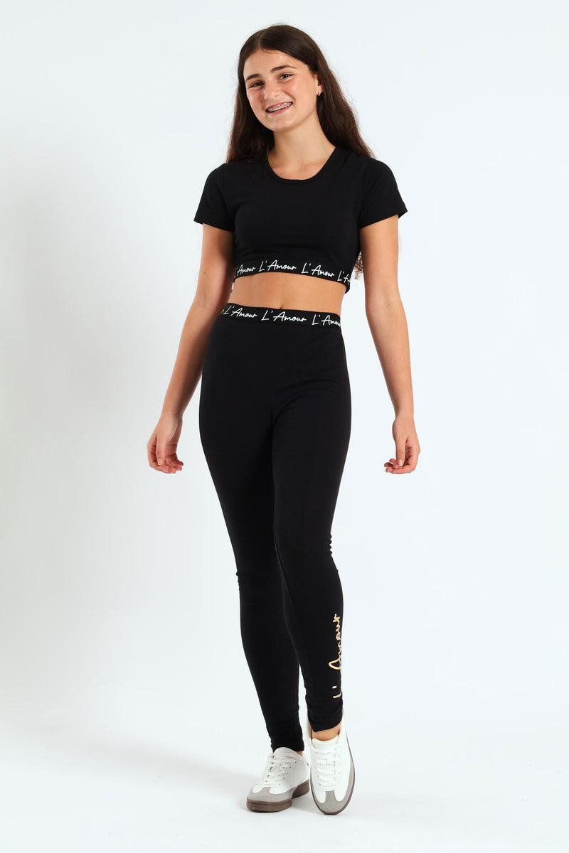 Girls Expo Legging - Black