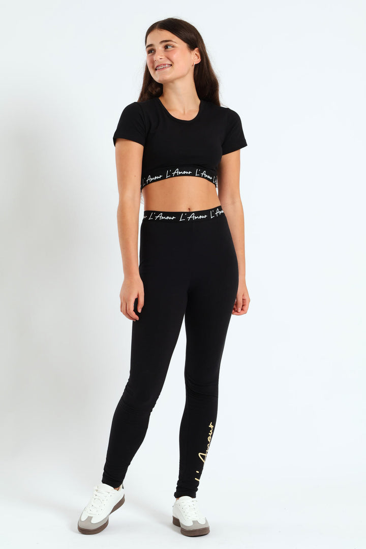 Girls Expo Elastic Top - Black