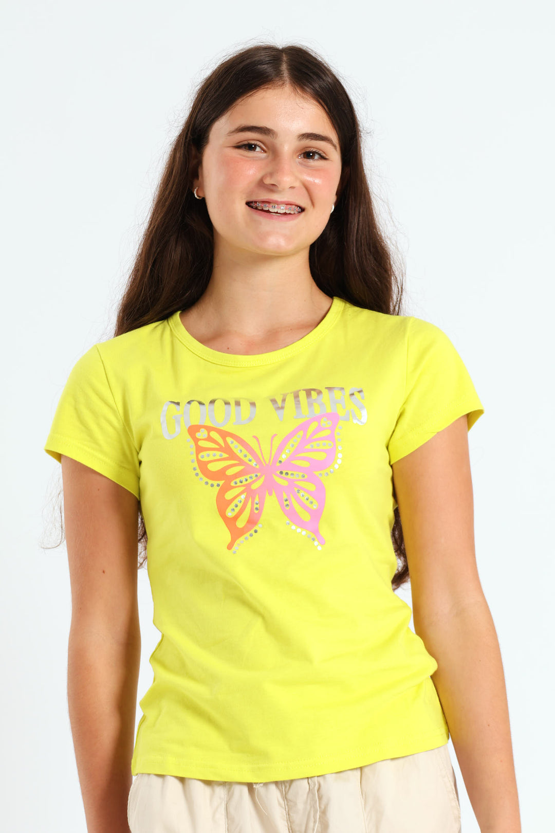 Girls Regular Fit Good Tee - Lime
