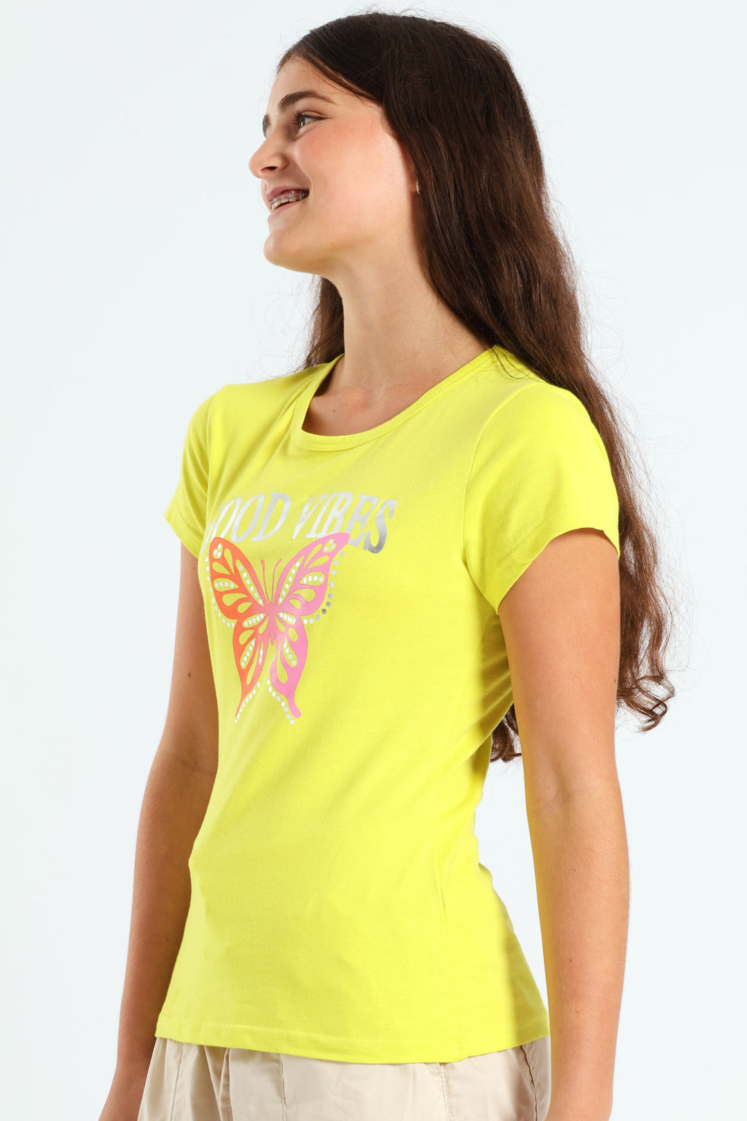Girls Regular Fit Good Tee - Lime