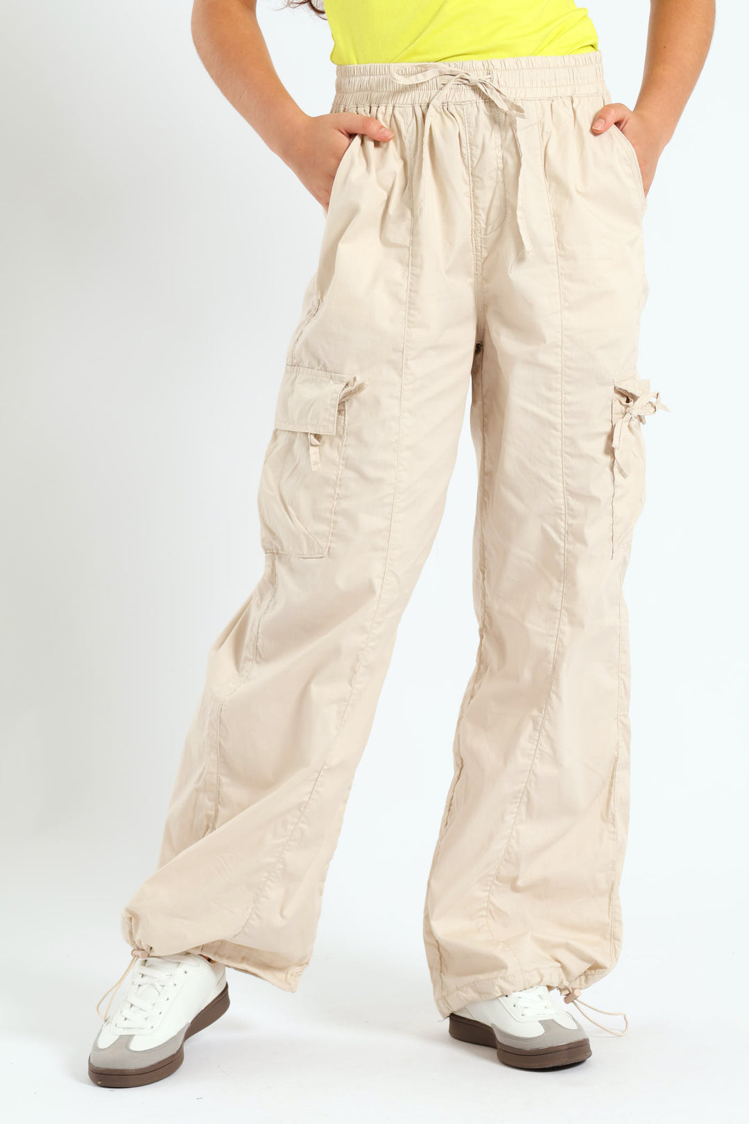 Girls Parachute Pants - Stone