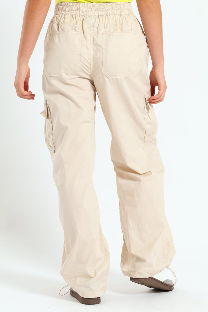 Girls Parachute Pants - Stone