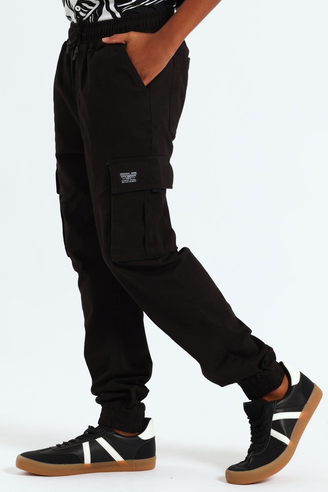 Boys Cargo Jogger Pants - Black