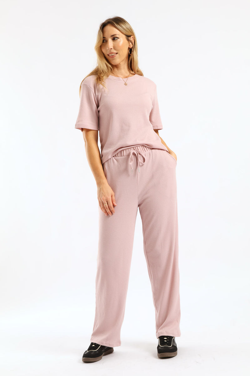 Waffle Boxy Tee - Mauve