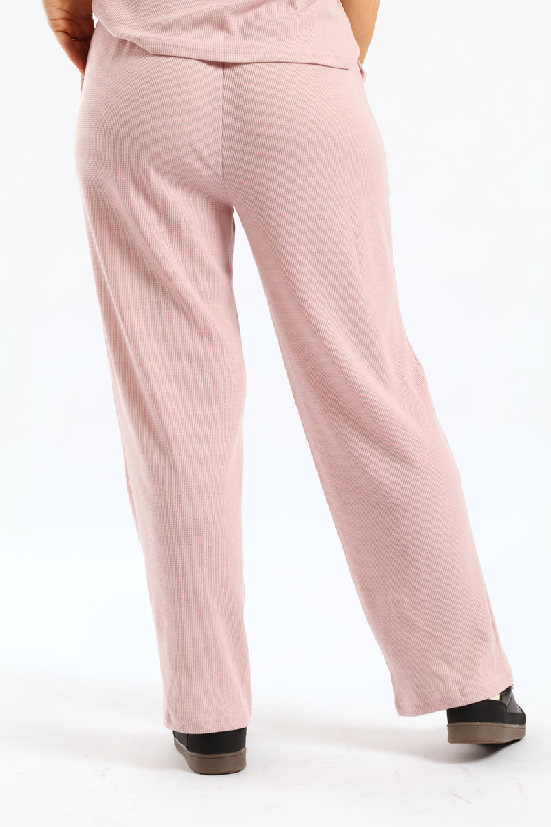 Pull On Waffle Tapered Leg Pant - Mauve
