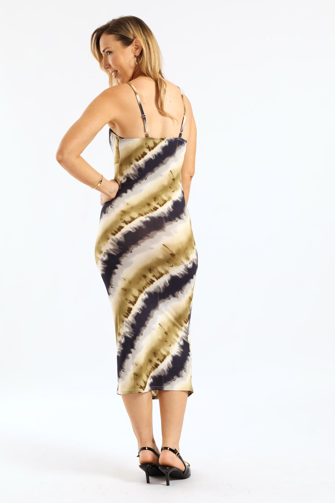 Strappy Slink Bodycon Midi Dress - Blue