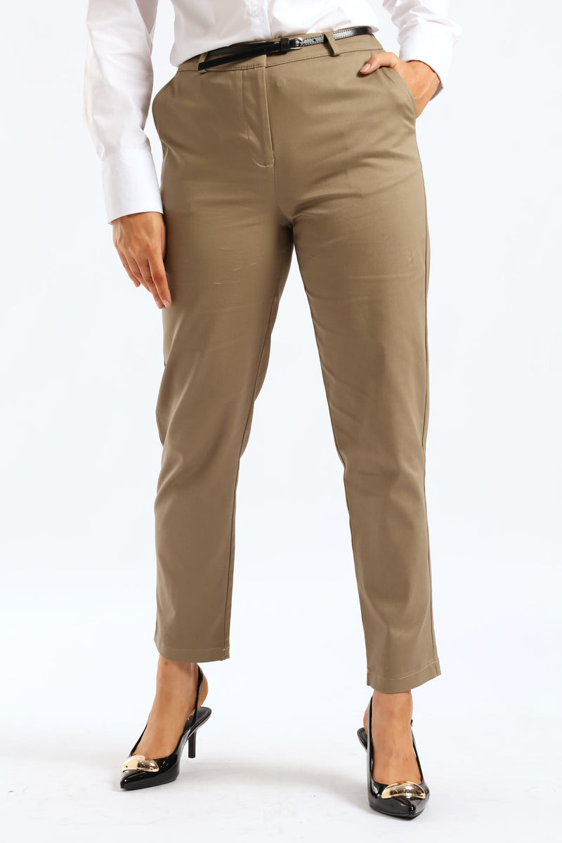 Chino Belted Pant - Brown