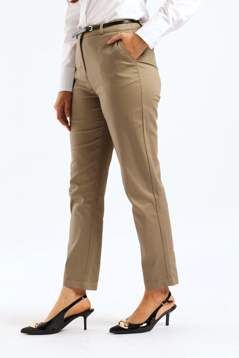 Chino Belted Pant - Brown