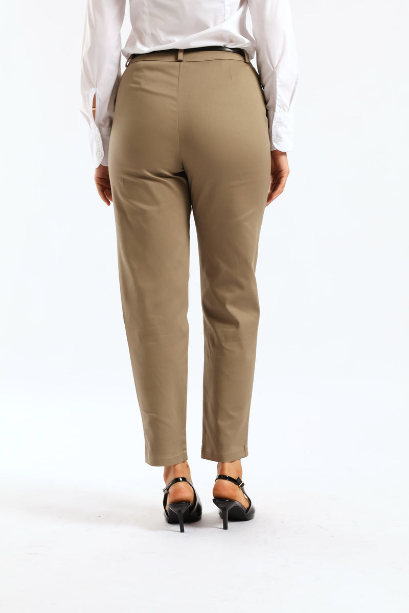Chino Belted Pant - Brown