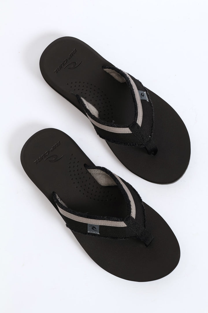 Reactor Open Toe Wide Vamp Sandal - Black