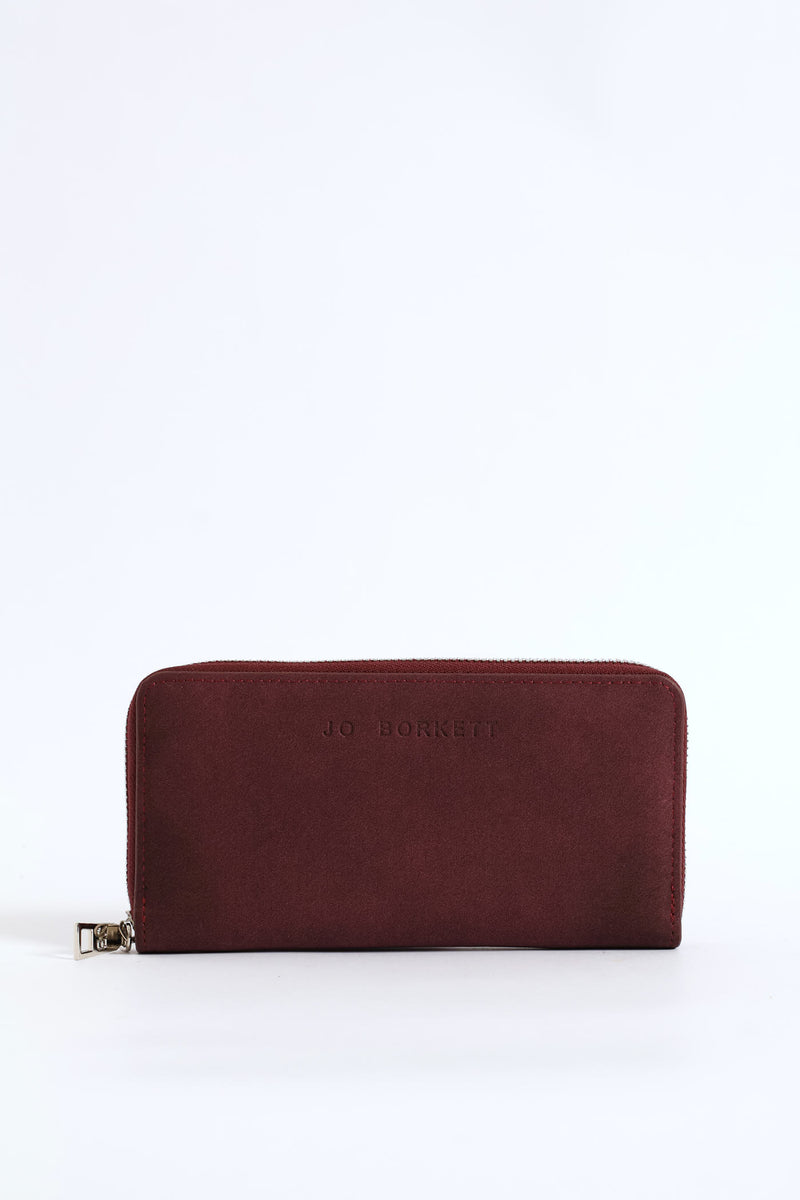 Frankie Suede Wallet - Plum