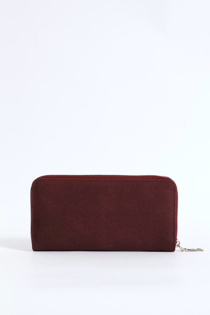 Frankie Suede Wallet - Plum