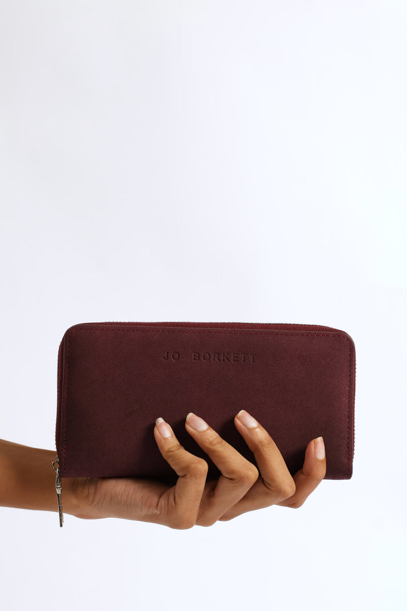 Frankie Suede Wallet - Plum