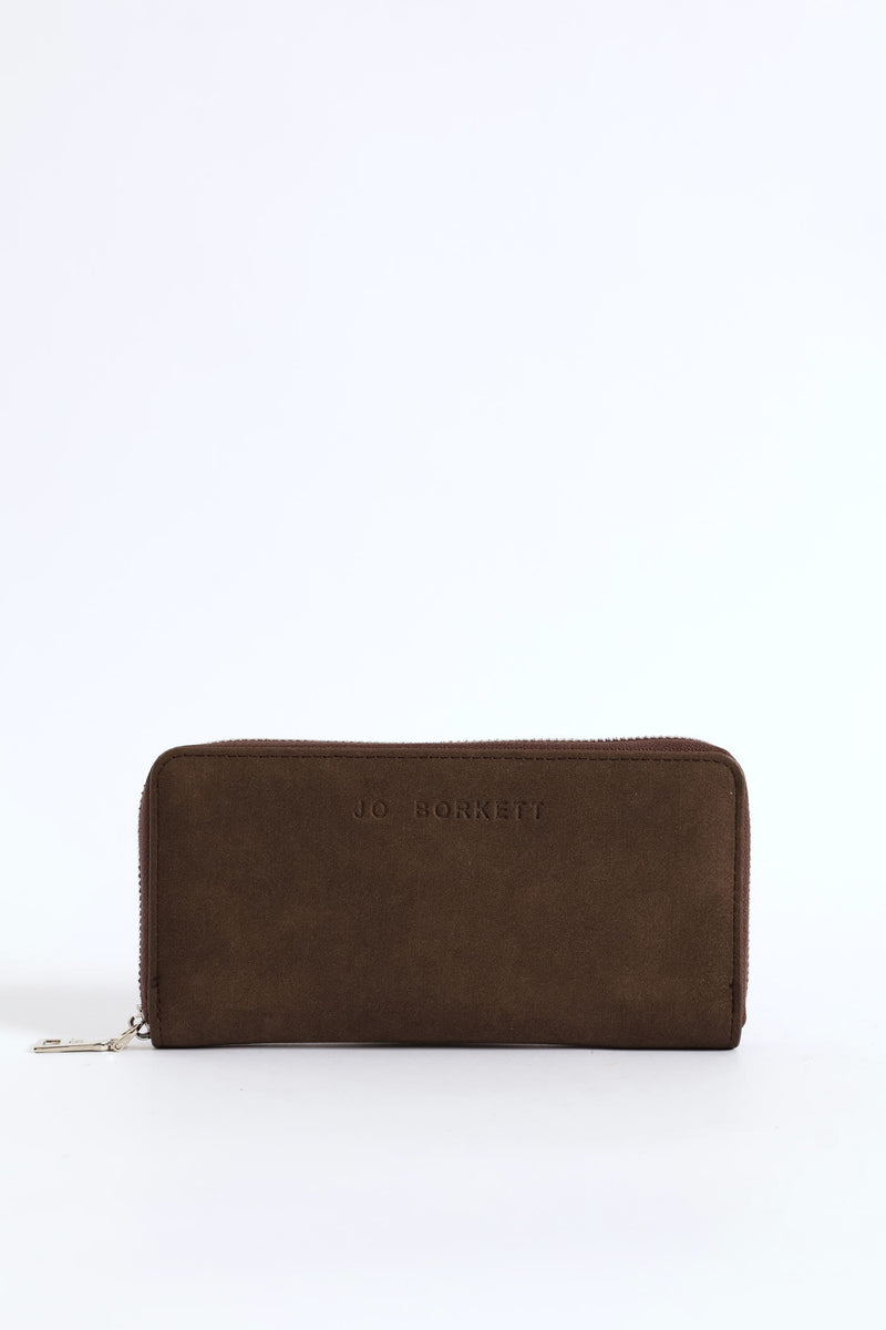 Frankie Suede Wallet - Chocolate