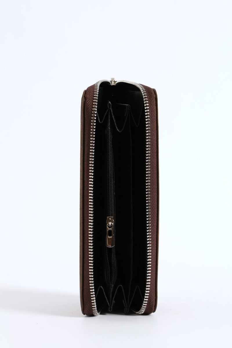 Frankie Suede Wallet - Chocolate