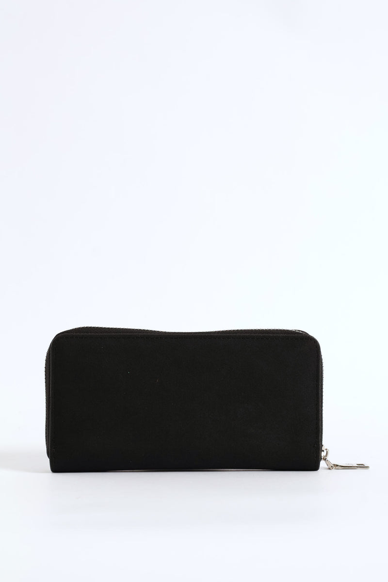 Frankie Suede Wallet - Black