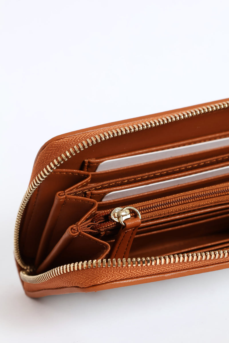 Iconic Medium Zip Around Purse - White