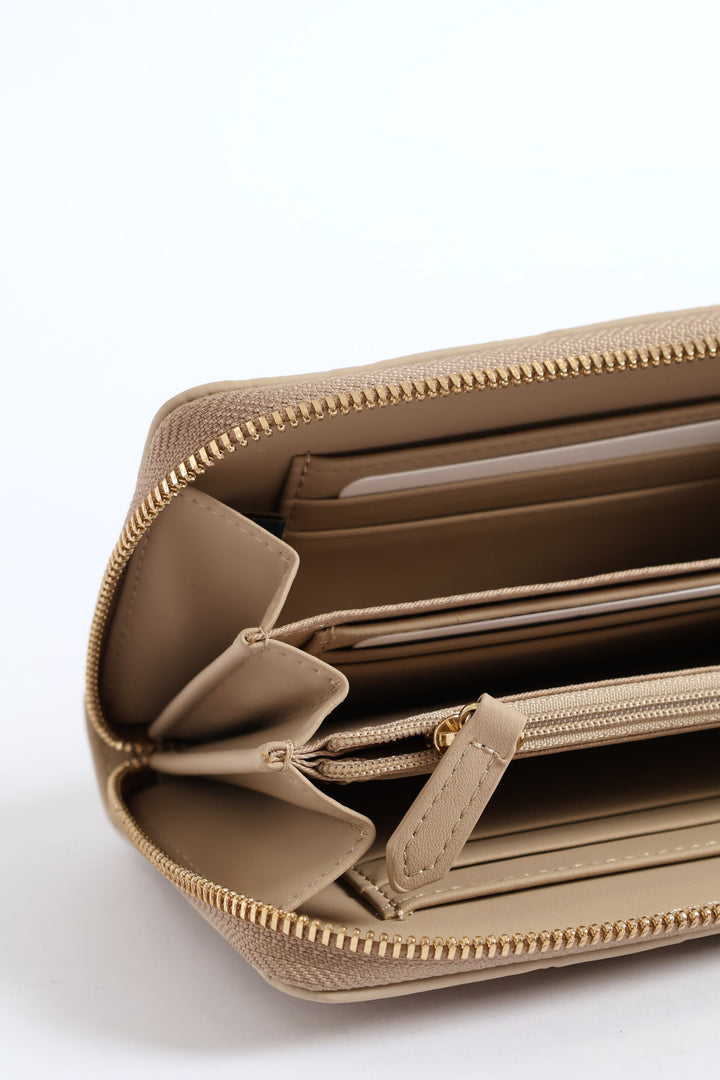 Halo Medium Zip Around Purse - Cashmere