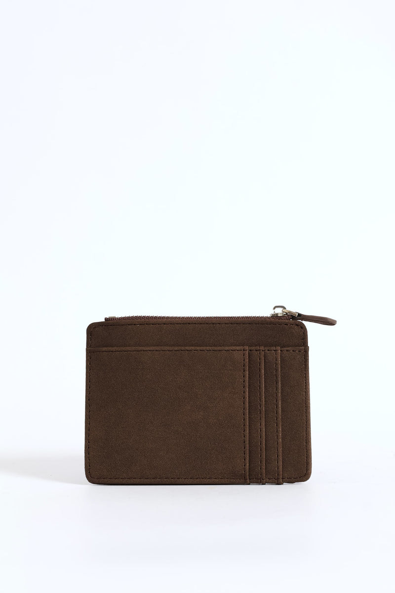The Jessica-Suede Card Holder - Chocolate