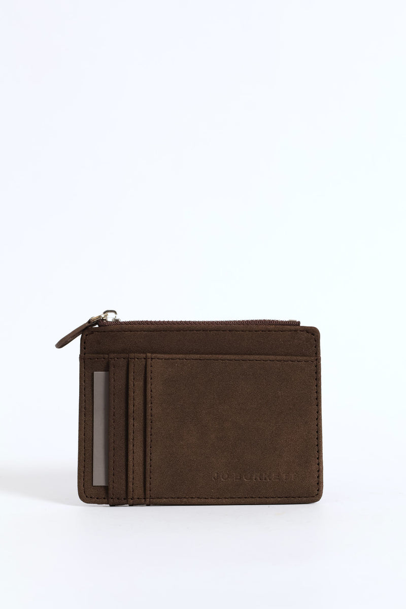 The Jessica-Suede Card Holder - Chocolate