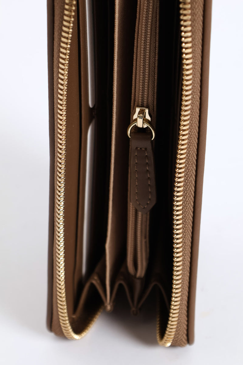 Lyon Zip Around Purse - Taupe