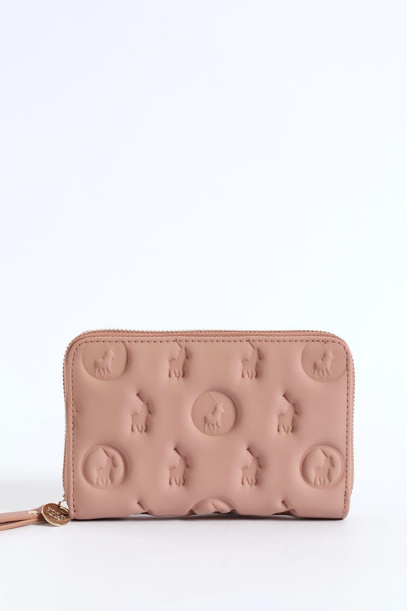 Halo Medium Zip Around Purse - Blush