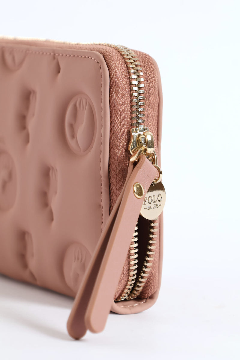 Halo Medium Zip Around Purse - Blush