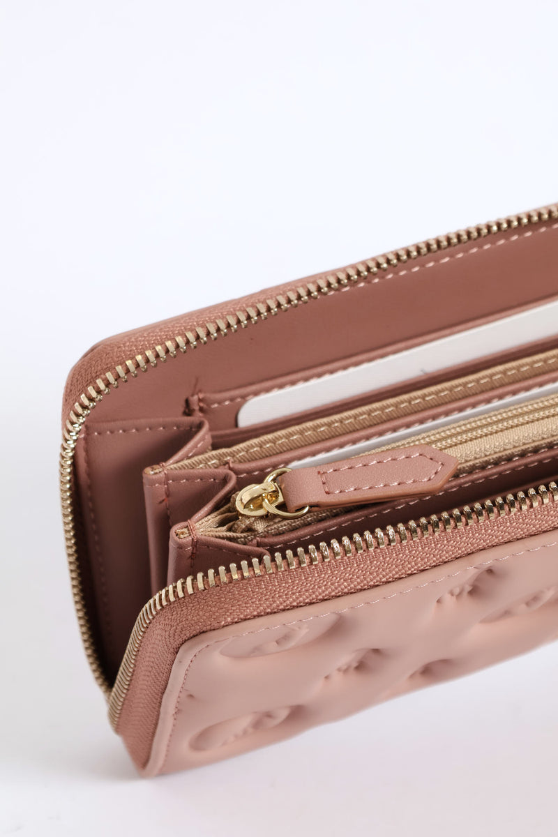Halo Medium Zip Around Purse - Blush