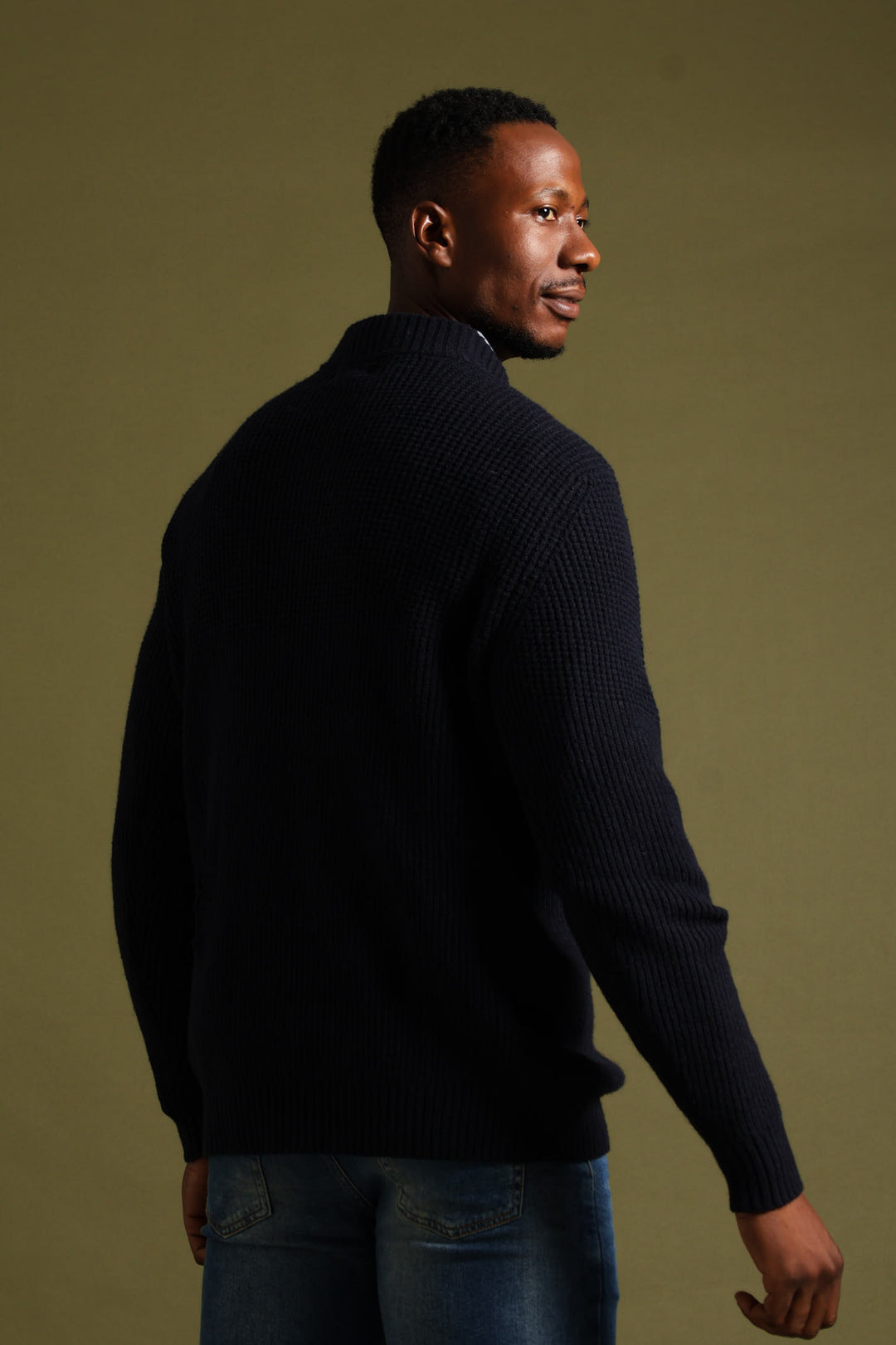 Plain 1/4 Zip Knitwear - Navy