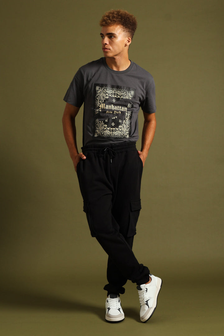 Cargo Fleece Jogger - Black