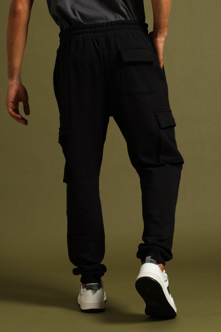 Cargo Fleece Jogger - Black