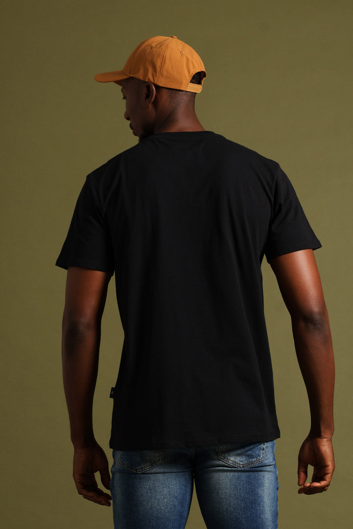 Topographic Block Print Tee - Black