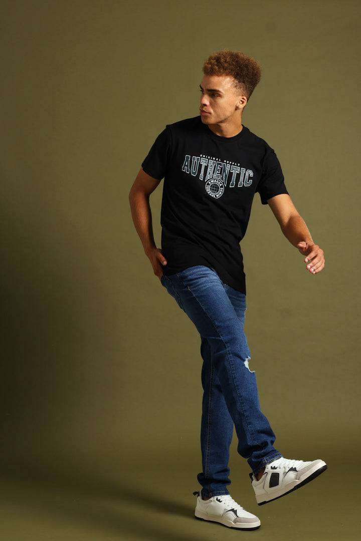 Basic Print Tee - Black