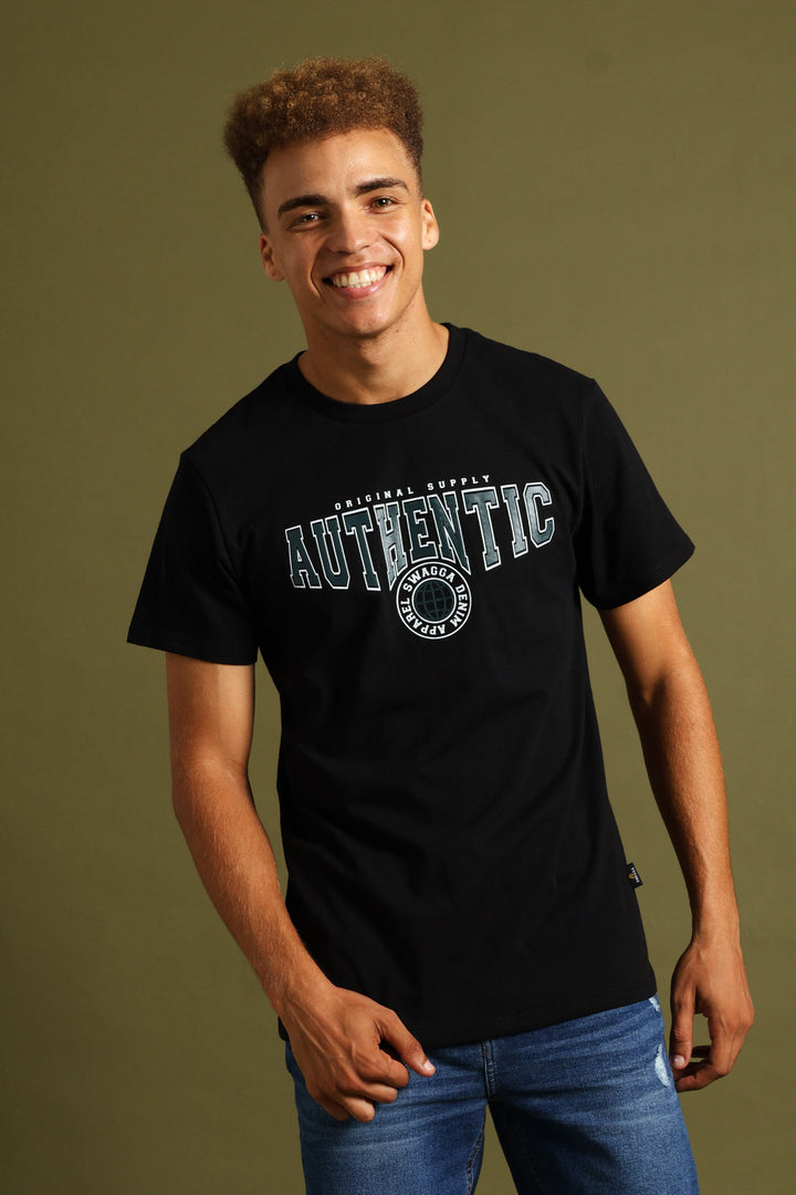 Basic Print Tee - Black