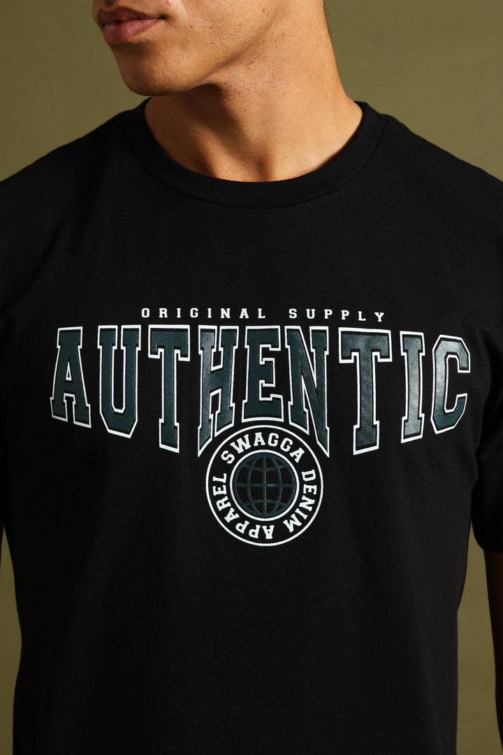 Basic Print Tee - Black