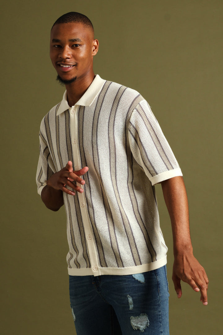 Crochet Shirt - Stone